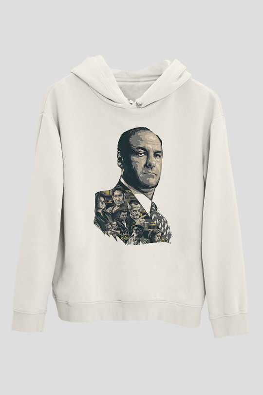 Sopranos Baskılı Beyaz Unisex Hoodie