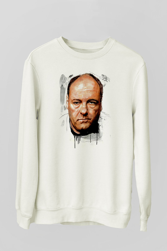 Sopranos Baskılı Beyaz Unisex Sweatshirt