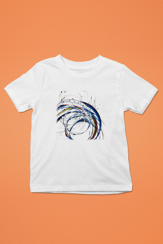 Spiral Baskılı Beyaz Unisex Çocuk Tişört