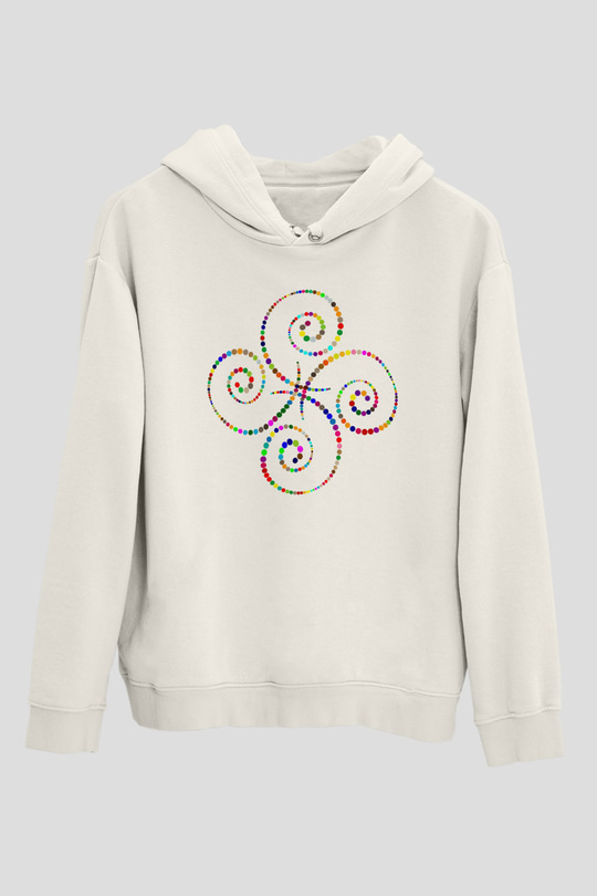 Spiral Beyaz Unisex Hoodie