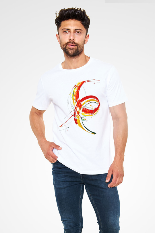 Spiral Beyaz Unisex Tişört T-Shirt - TişörtFabrikası