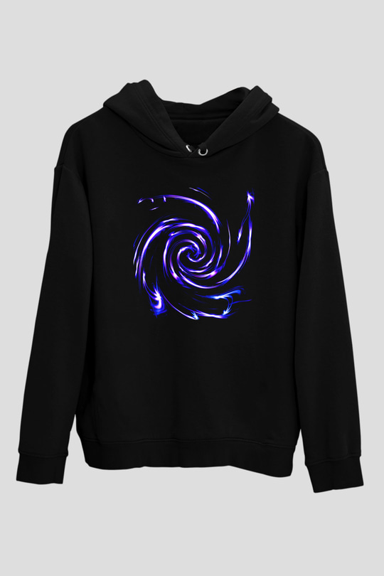 Spiral Siyah Unisex Hoodie