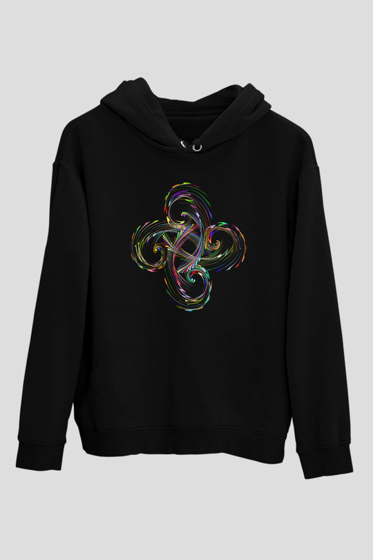 Spiral Siyah Unisex Hoodie