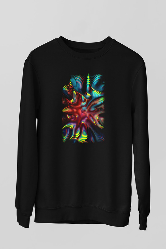 Spiral Siyah Unisex Sweatshirt