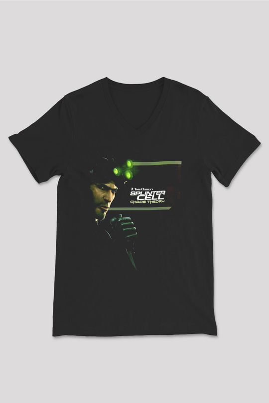 Splinter Cell Siyah Unisex V Yaka Tişört