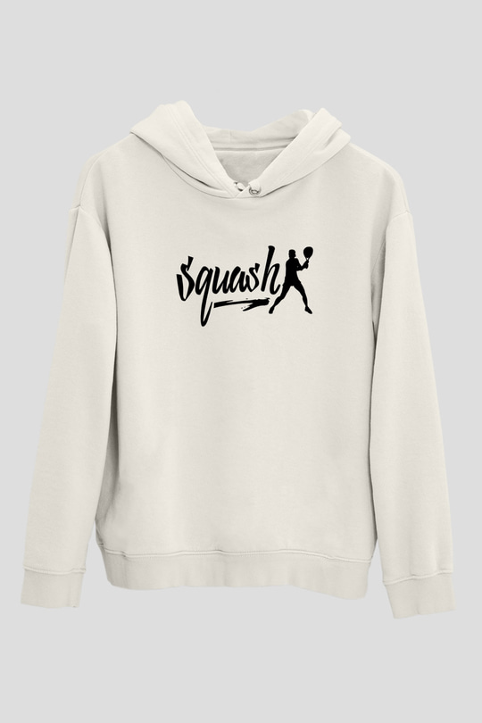 Squash Baskılı Unisex Ekru Hoodie