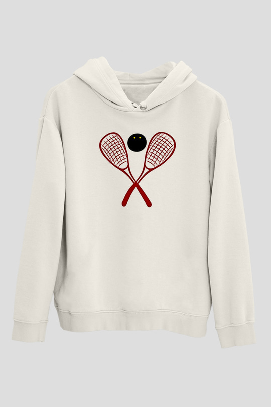 Squash Baskılı Unisex Ekru Hoodie