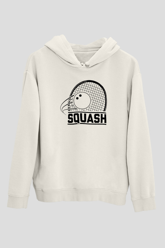 Squash Baskılı Unisex Ekru Hoodie