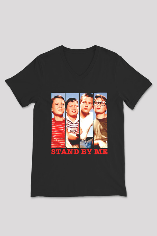 Stand by Me Siyah Unisex  V Yaka Tişört