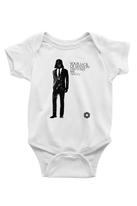 Star Wars Baskılı Beyaz Unisex Bebek Body - Zıbın