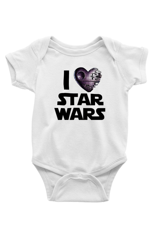 Star Wars Baskılı Beyaz Unisex Bebek Body - Zıbın