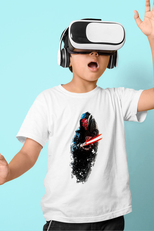 Star Wars Baskılı Beyaz Unisex Çocuk Tişört