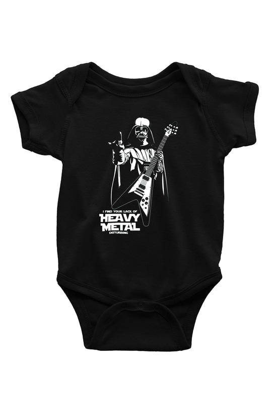 Star Wars Baskılı Siyah Bebek Body - Zıbın