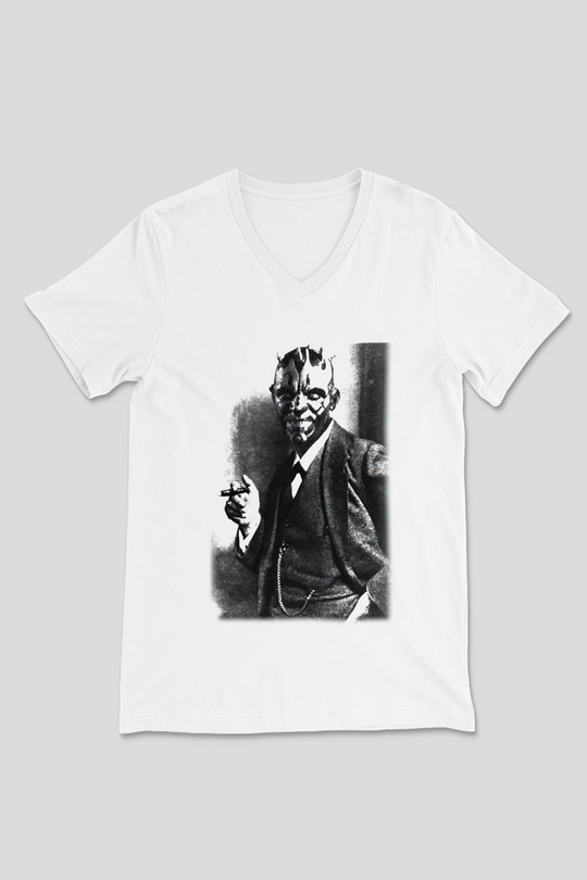 Star Wars Beyaz Unisex V Yaka Tişört T-Shirt