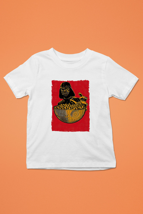 Star Wars (Dart Vader) Baskılı Beyaz Unisex Beyaz Çocuk Tişört - Tshirt
