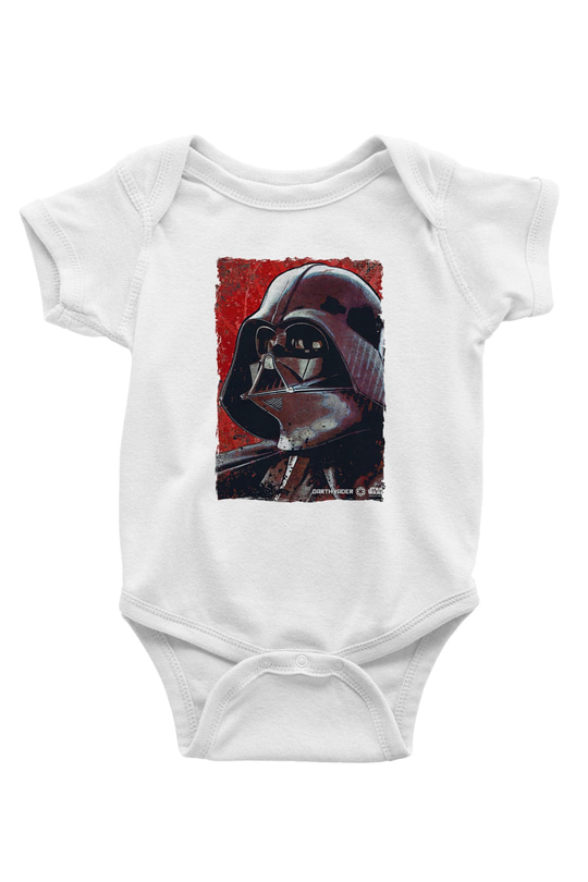 Star Wars (Dart Vader) Baskılı Beyaz Unisex Bebek Body - Zıbın