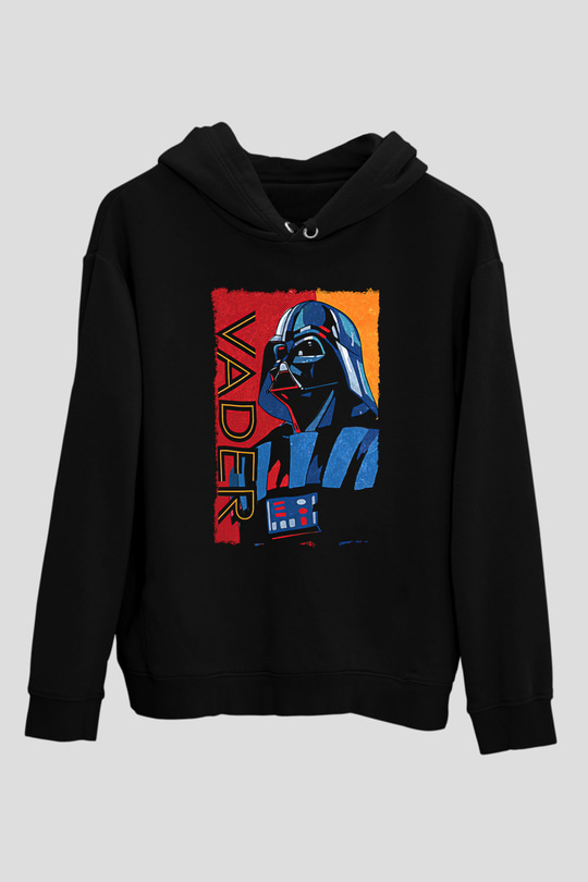 Star Wars (Dart Vader) Baskılı Unisex Siyah Hoodie