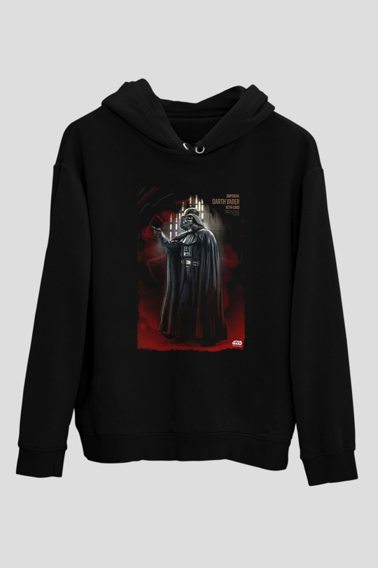 Star Wars (Dart Vader) Baskılı Unisex Siyah Hoodie