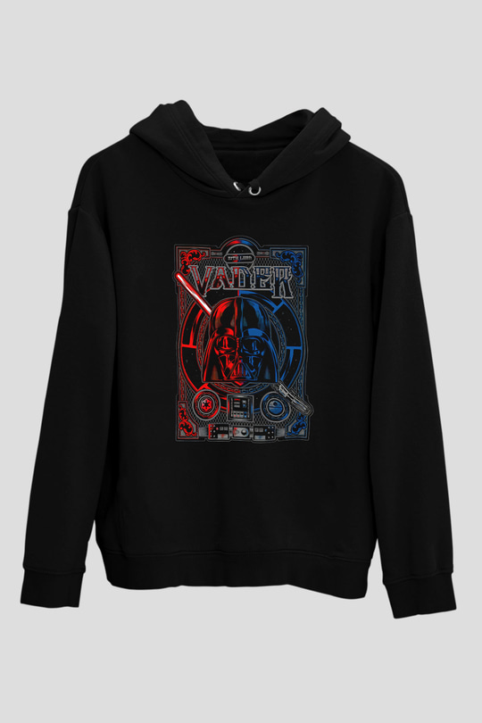 Star Wars (Dart Vader) Baskılı Unisex Siyah Hoodie