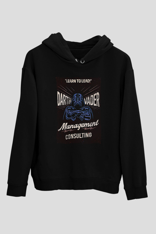 Star Wars (Dart Vader) Baskılı Unisex Siyah Hoodie