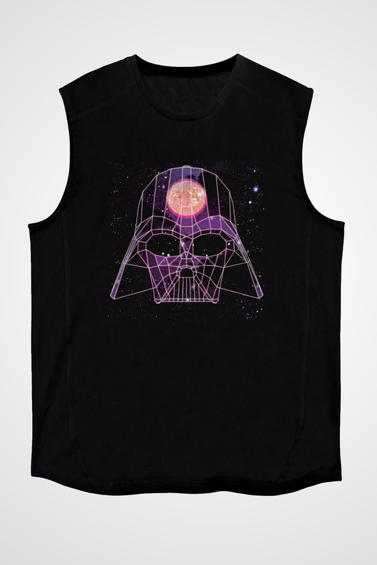 Star Wars (Dart Vader) Baskılı Unisex Siyah Kolsuz Tişört - Tshirt