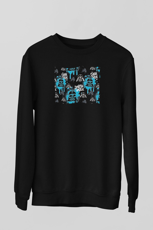 Star Wars (Dart Vader) Baskılı Unisex Siyah Sweatshirt
