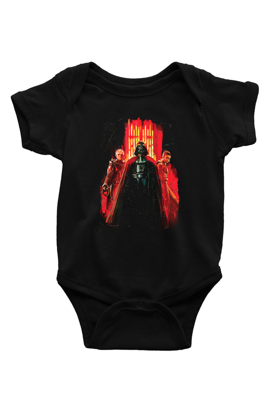Star Wars (Dart Vader) Baskılı Unisex Siyah Bebek Body - Zıbın