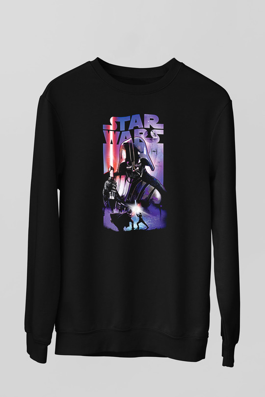 Star Wars (Dart Vader) Baskılı Unisex Siyah Sweatshirt