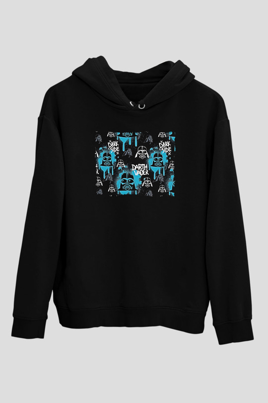 Star Wars (Dart Vader) Baskılı Unisex Siyah Hoodie