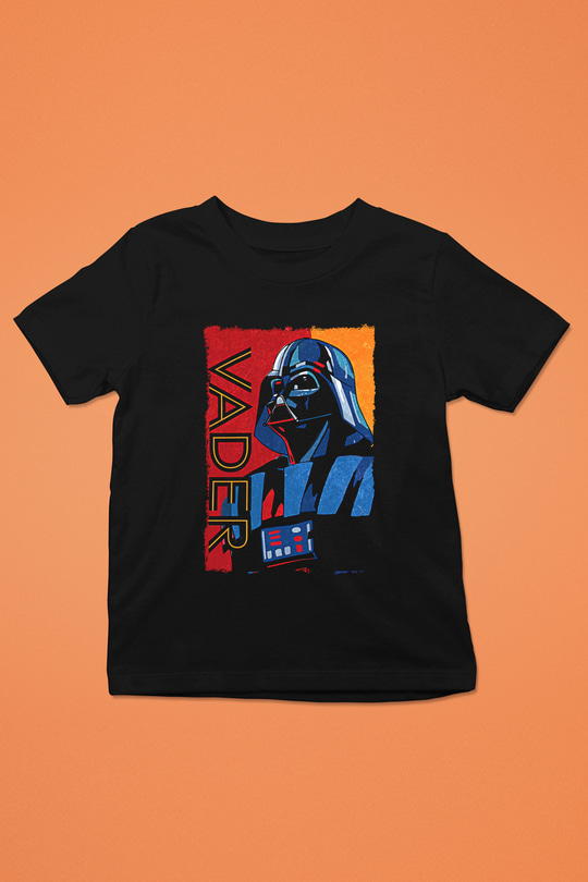 Star Wars (Dart Vader) Baskılı Unisex Siyah Çocuk Tişört - Tshirt