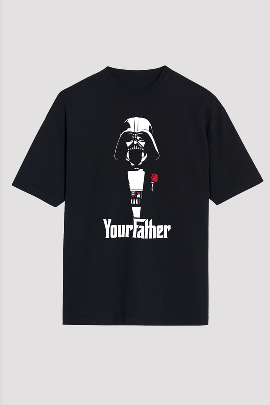 Star Wars Siyah Unisex Oversize Tişört T-Shirt