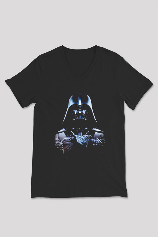 Star Wars Siyah Unisex V Yaka Tişört T-Shirt