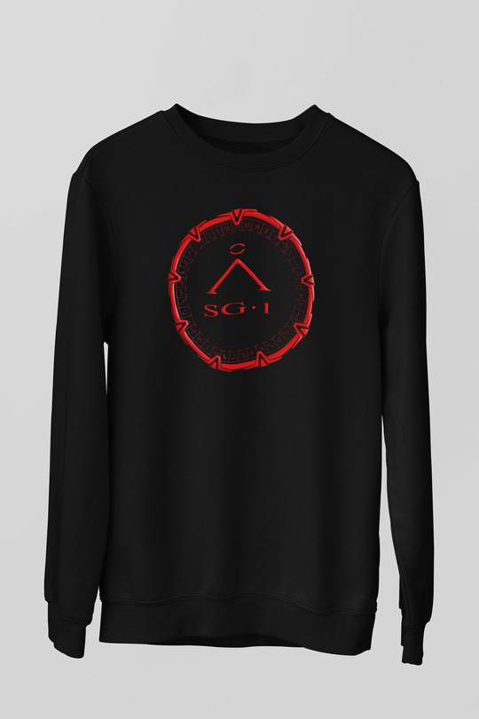 Stargate SG-1 Siyah Unisex Sweatshirt