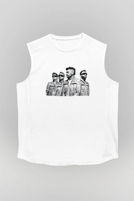 Starset Baskılı Beyaz Unisex Kolsuz Tişört - Tshirt