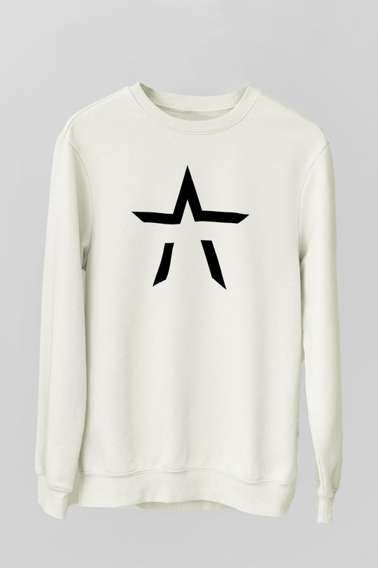 Starset Baskılı Beyaz Unisex Sweatshirt