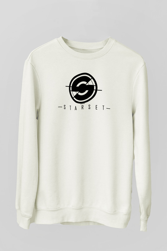 Starset Baskılı Beyaz Unisex Sweatshirt