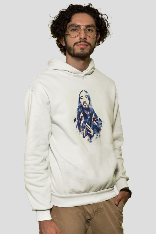 Steve Aoki Beyaz Unisex Kapüşonlu Sweatshirt