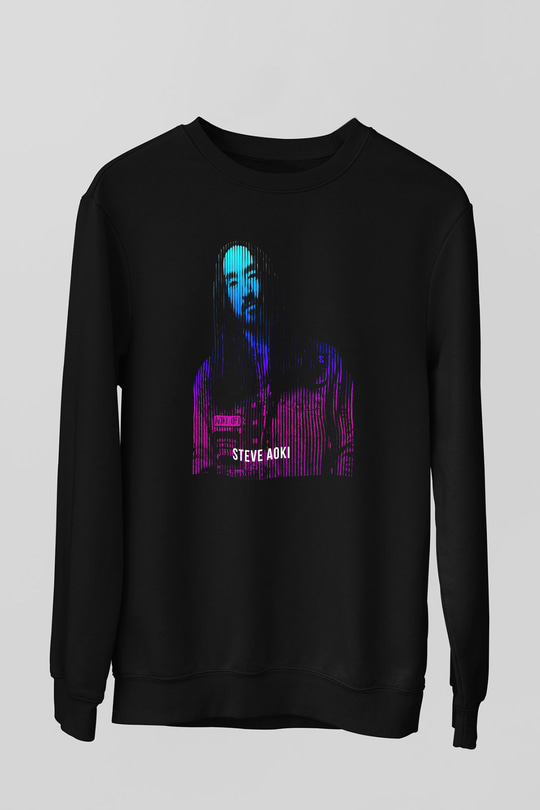 Steve Aoki Siyah Unisex Sweatshirt