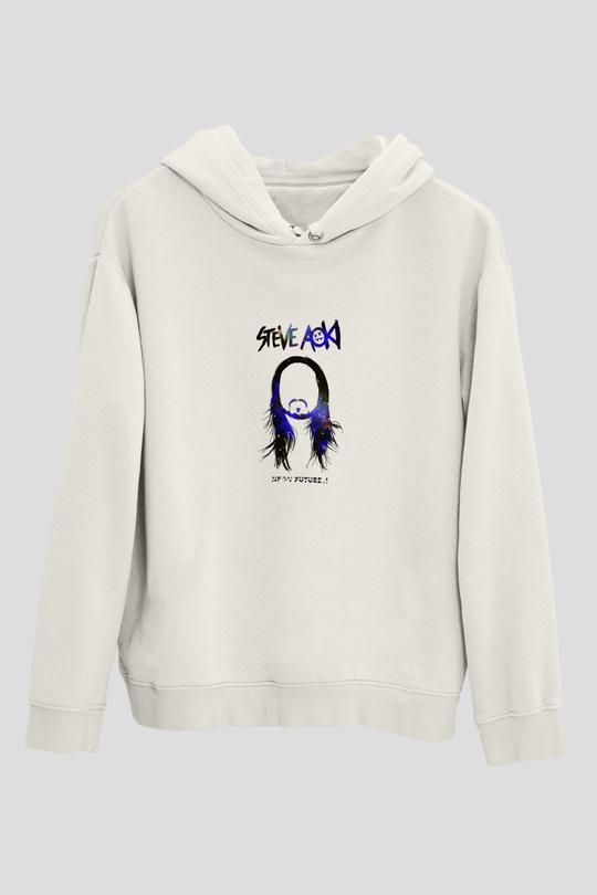 Steve AokiBaskılı Beyaz Hoodie