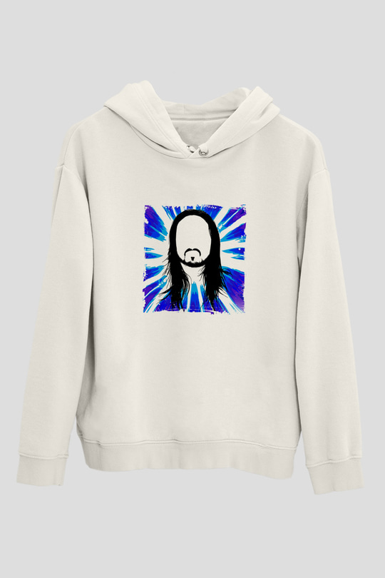 Steve AokiBaskılı Beyaz Hoodie