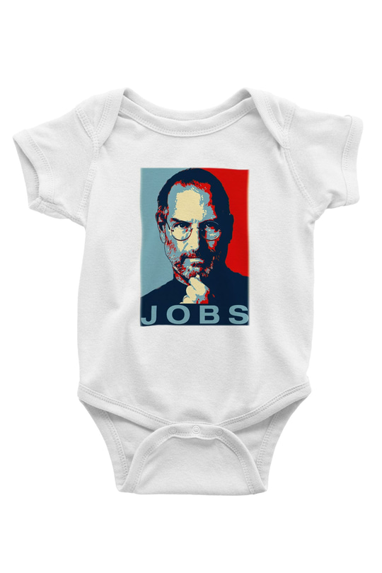 Steve Jobs Baskılı Beyaz Unisex Bebek Body - Zıbın