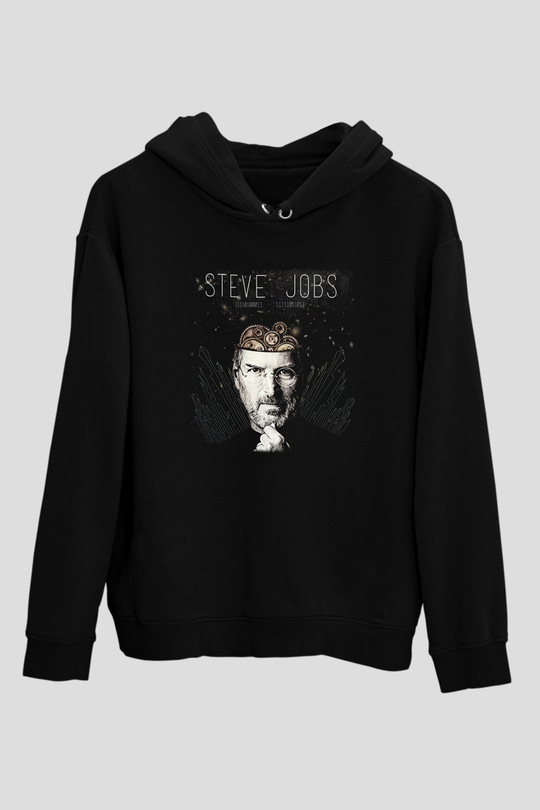 Steve Jobs Siyah Unisex Hoodie