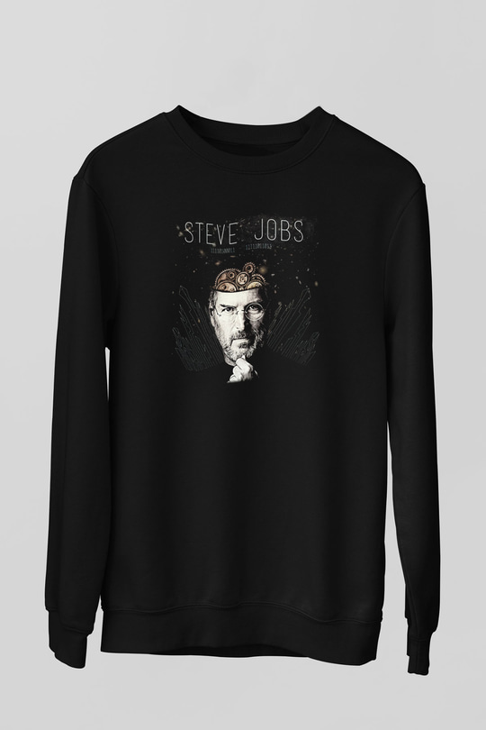 Steve Jobs Siyah Unisex Sweatshirt