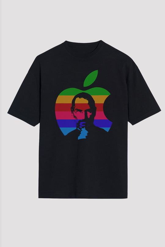 Steve Jobs Siyah Oversize Tişört Oversize T-shirt - TişörtFabrikası