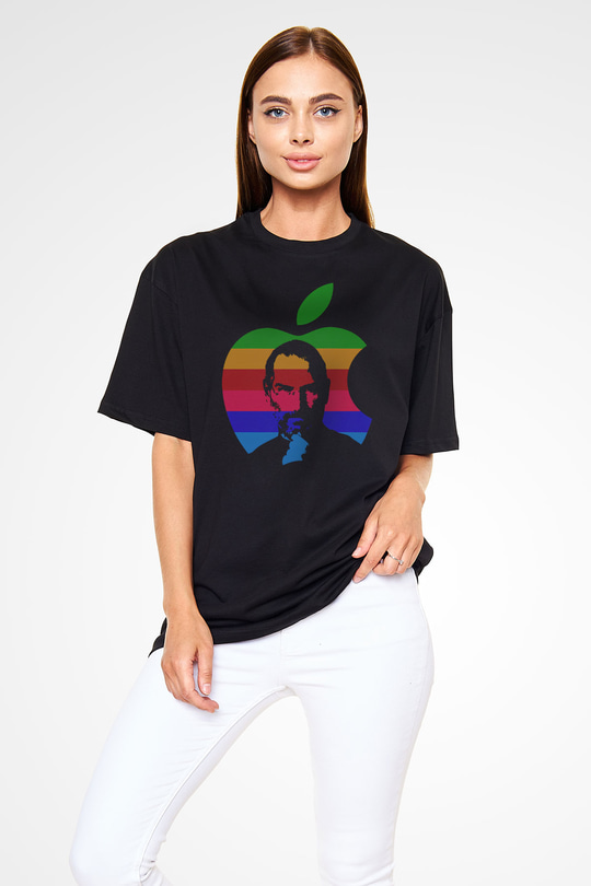 Steve Jobs Siyah Oversize Tişört Oversize T-shirt - TişörtFabrikası