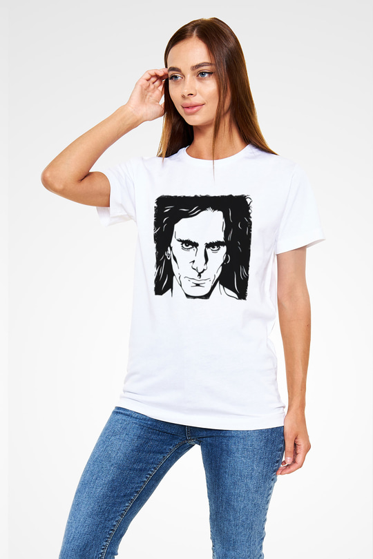 Steve Vai Baskılı Unisex Beyaz Tişört - Tshirt