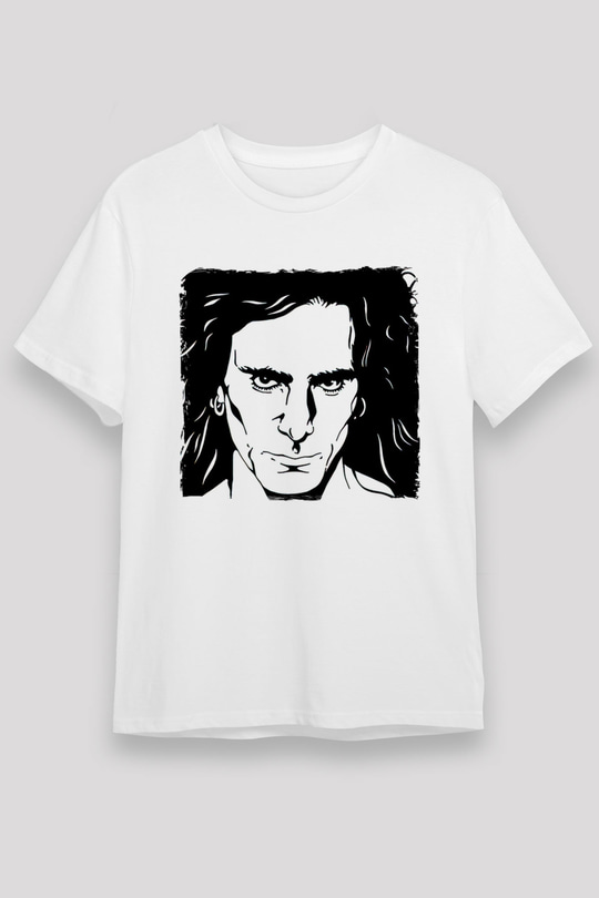 Steve Vai Baskılı Unisex Beyaz Tişört - Tshirt
