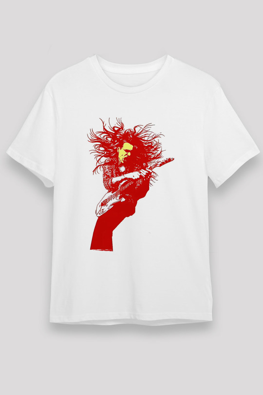Steve Vai Baskılı Unisex Beyaz Tişört - Tshirt