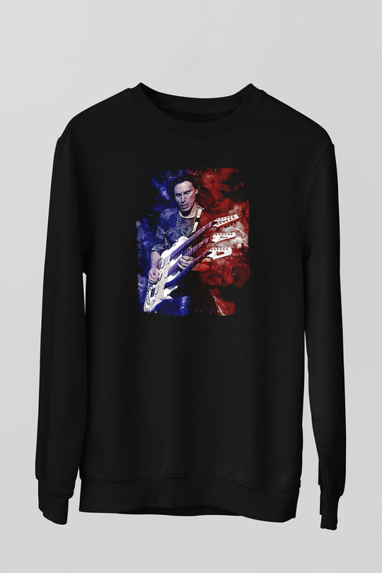 Steve Vai Baskılı Unisex Siyah Sweatshirt