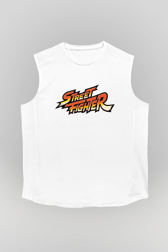 Street Fighter Beyaz Unisex Kolsuz Tişört
